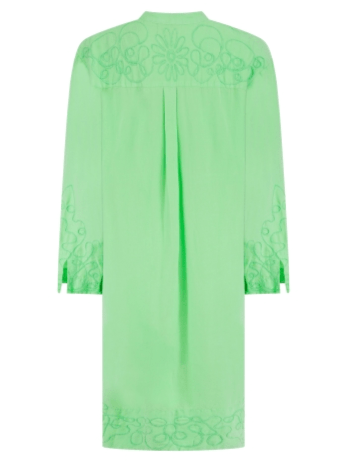 Pranella-ULA-Neon-Green-Embroidered-Shirt-Dress-izzi-of-baslow