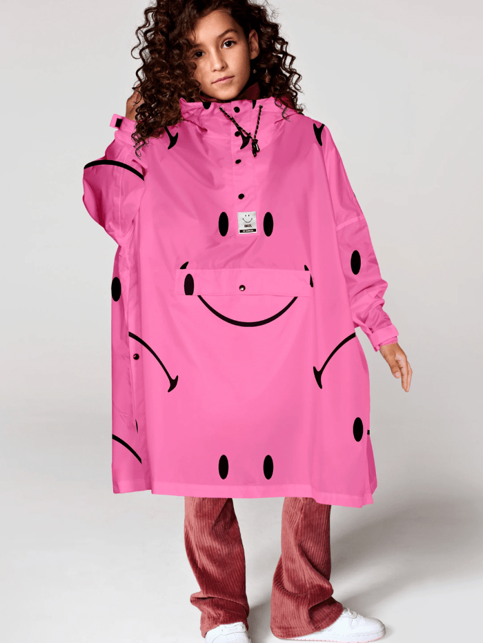 RainKiss Classic Smile X Smiley Pink Poncho Kids Izzi of Baslow