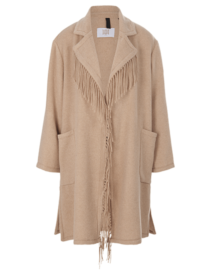 Riani-Tassled-Coat-In-Chai 382720 4190 Col 805 izzi-of-baslow