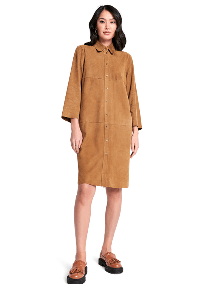 Riani Coats &amp; Jackets Riani Goat Suede Shirt Dress 376020 9002 Col 530 izzi-of-baslow