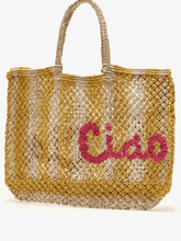 The Jacksons Accessories One Size The Jacksons London LAVINIA CIAO Stripe Jute Bag In Natural And Yellow izzi-of-baslow