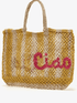 The Jacksons Accessories One Size The Jacksons London LAVINIA CIAO Stripe Jute Bag In Natural And Yellow izzi-of-baslow