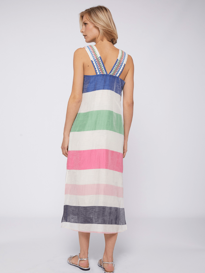 Vilagallo-LIANA-Midi-Linen-Dress-In-Multicolour-Stripes 31226 izzi-of-baslow