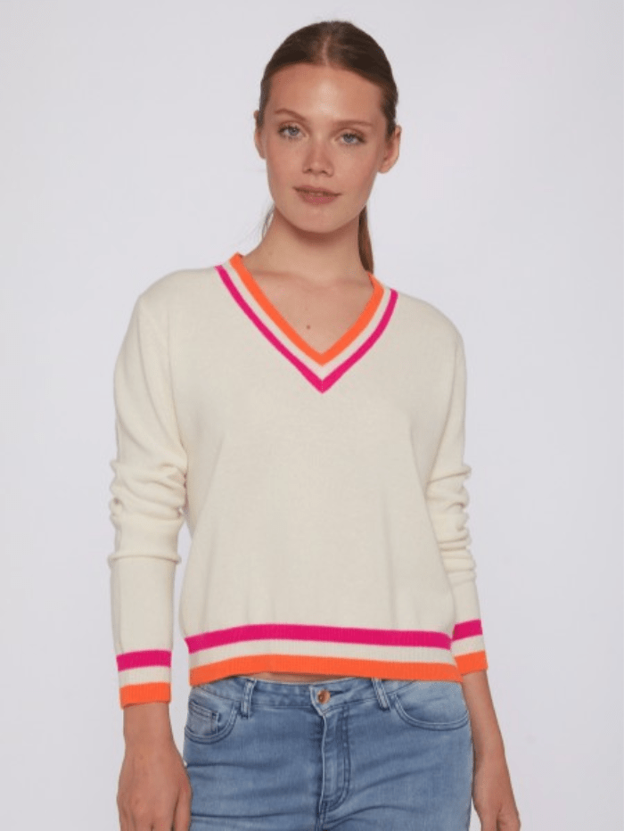 Vilagallo-INTARSIA-Jumper-In-Ecru-30921 Col 100EM izzi-of-baslow