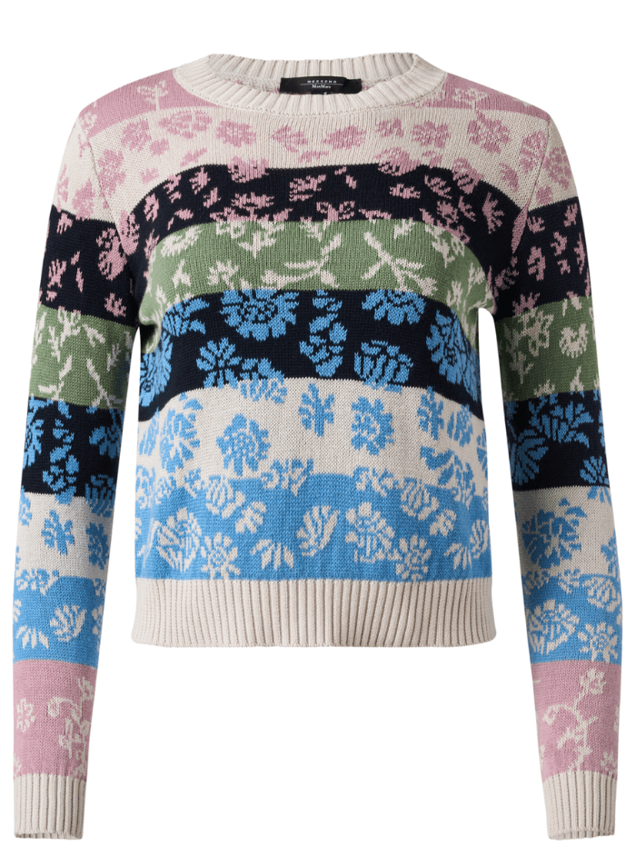 Weekend-By-Max-Mara-FLERES-Multi-Floral-Stripe-Sweater-2415361191600 Col 001-of-baslow