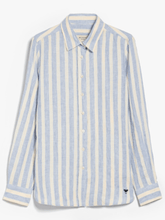 Weekend By Max Mara Tops 10 Weekend By Max Mara LARI Striped Linen Canvas Shirt 2415111022 Col 001 izzi-of-baslow