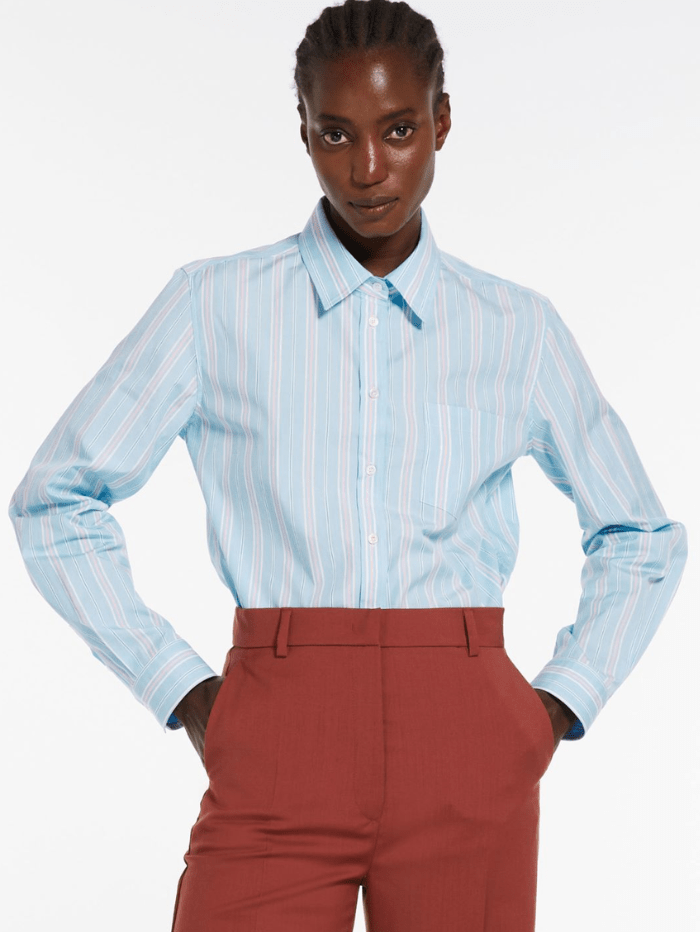 Weekend-By-Max-Mara-BAHAMAS-Blue-Striped-Poplin-Shirt-2415111121600 Col 037-of-baslow