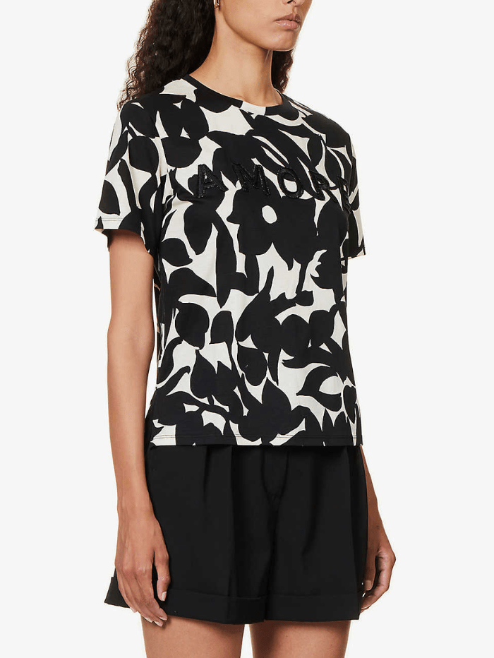 Weekend By Max Mara Cerchio Printed Cotton T Shirt 23597603396 Col 001 izzi-of-baslow