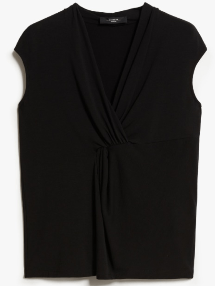 Weekend By Max Mara Tops Weekend By Max Mara NEGOZI Black Lyocell Jersey Top 24159411426 Col 01 izzi-of-baslow