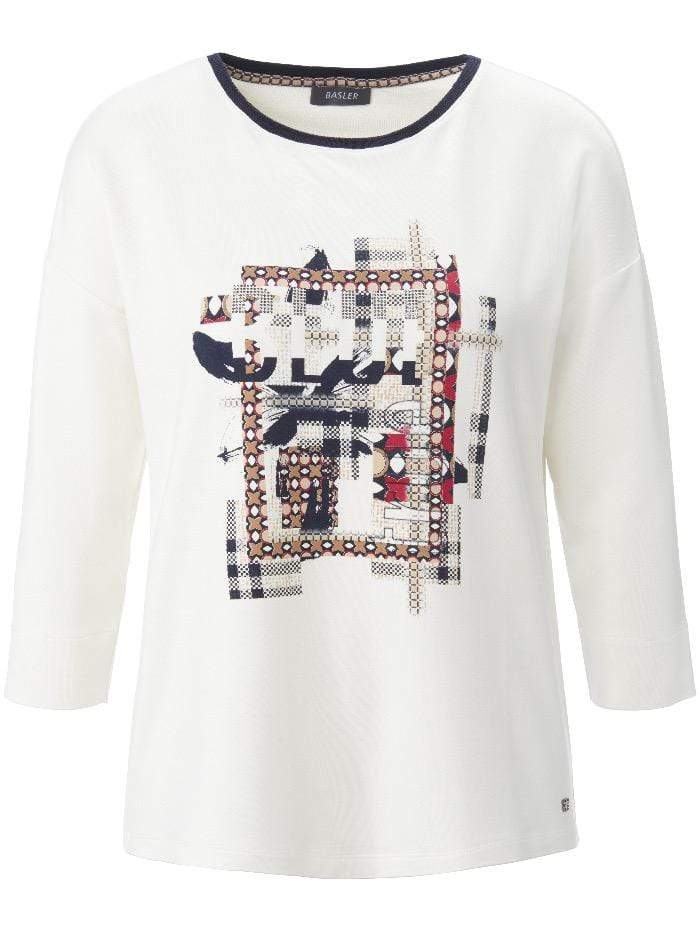 Basler Tops Basler Off White Long Sleeved T Shirt 1211700501 25062 izzi-of-baslow