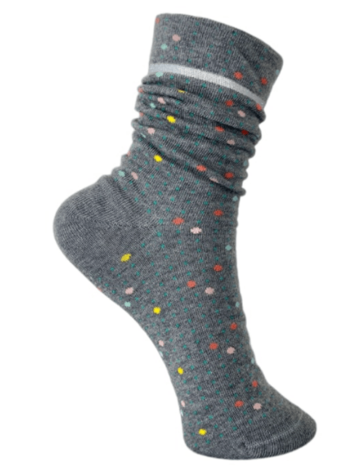 Black Colour Accessories One Size Black Colour Elinor Dot Socks Light Grey 4235 izzi-of-baslow