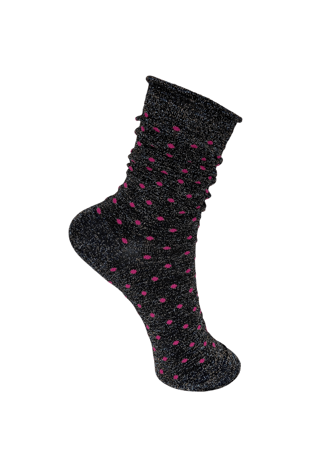 Black Colour Accessories One Size Black Colour Gazelle Glitter Dot Sock Multi 4237 izzi-of-baslow