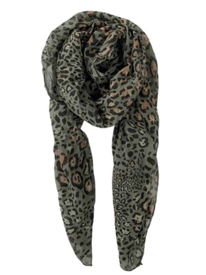 Black Colour Accessories One Size Black Colour Izzy Leo Scarf Olive 208152 izzi-of-baslow