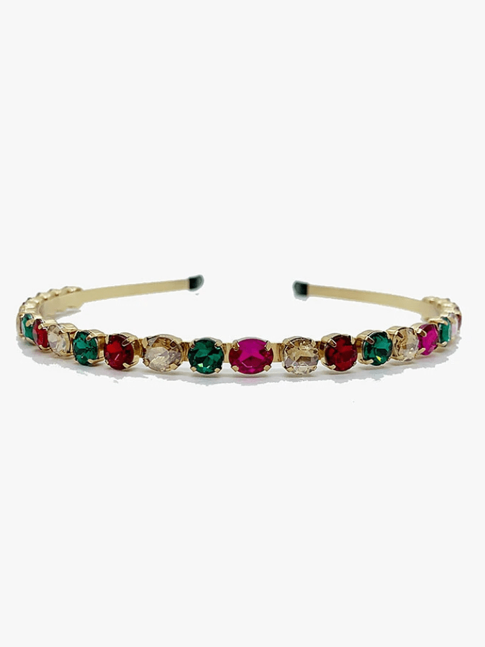Black Colour Accessories One Size Black Colour Malia Stone Rainbow Head Band 2023 izzi-of-baslow