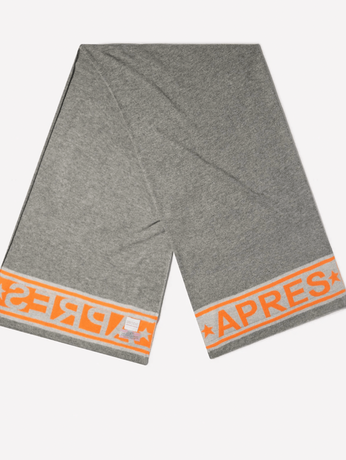 Brodie Cashmere Accessories One Size Brodie Cashmere Apres Dark Grey & Orange Scarf izzi-of-baslow