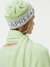 Brodie Cashmere Accessories One Size Brodie Cashmere Apres Hat Lime Green & Grey Pom Pom izzi-of-baslow