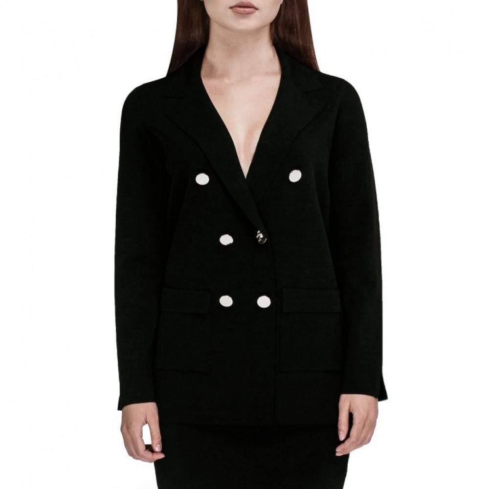 D.Exterior Coats & Jackets D.Exterior Black Knitted Jacket 50231 2NERO izzi-of-baslow