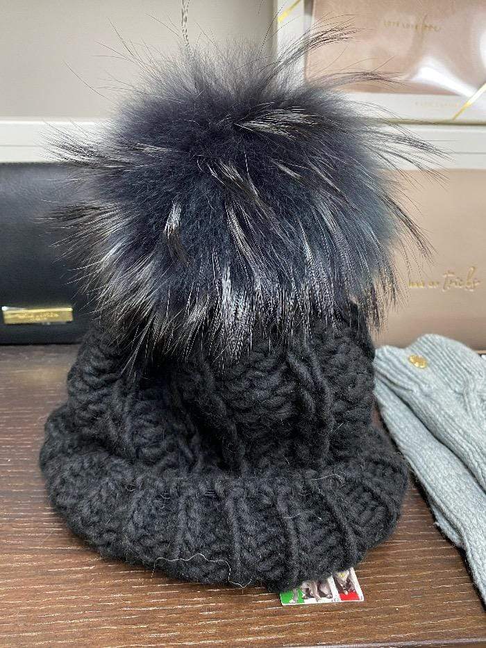 Frieda & Freddies Accessories OS Frieda & Freddies Black Pom Pom Hat 14633c 99 izzi-of-baslow