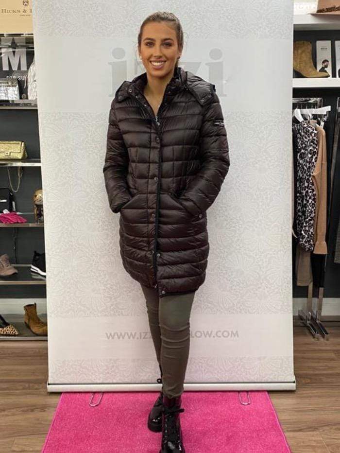 Frieda & Freddies Coats and Jackets Frieda & Freddies Quilted Chocolate Brown Puffa Coat 3701 Col 860 izzi-of-baslow