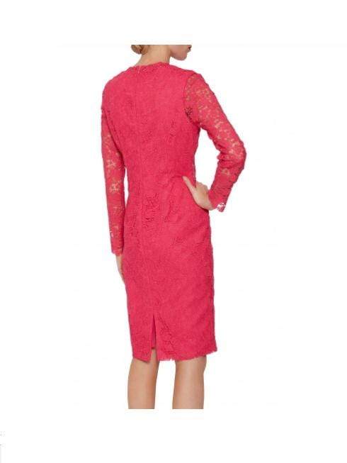 Gina Bacconi Dresses Gina Bacconi Summer Lace And Crepe Dress Fuchsia Rose SSS1001 izzi-of-baslow