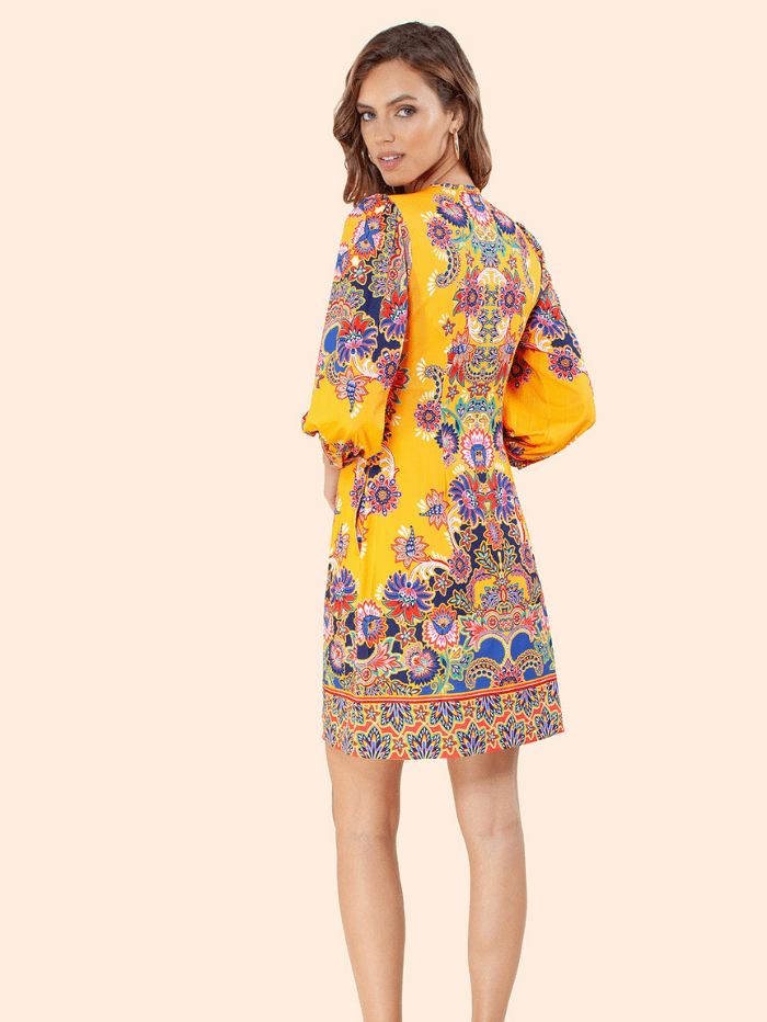 Hale Bob Dresses Hale Bob Orange Serena Dress 15LA6052 izzi-of-baslow