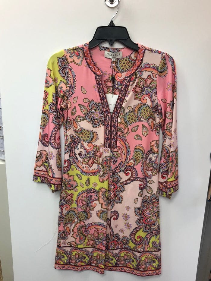 Hale Bob Dresses Hale Bob Pink Printed Dress 1ZMB6161 IVR izzi-of-baslow