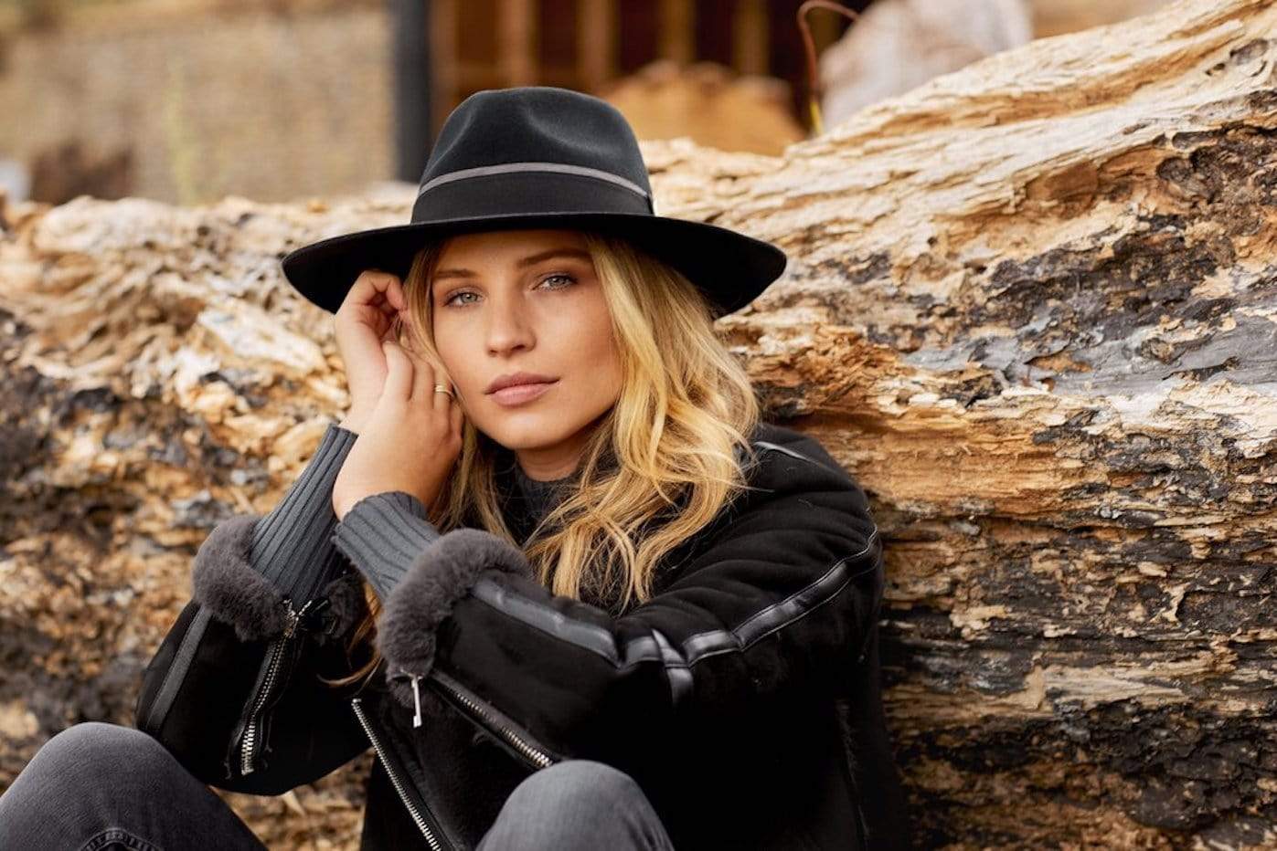 Hicks and Brown Accessories Hicks And Brown Oxley Fedora Black HBOXBL izzi-of-baslow