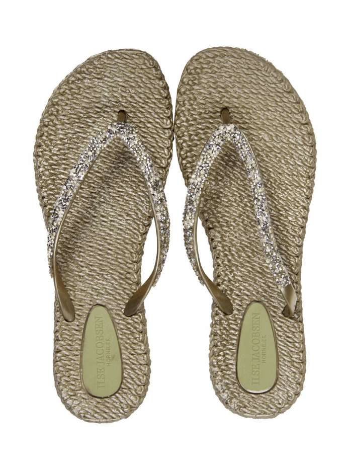 Ilse Jacobsen Flip Flops With Jewels Platin CHEERFUL03G 780 Izzi