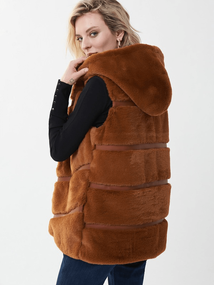 Joseph Ribkoff Coats & Jackets Joseph Ribkoff Ginger Spice Faux Fur Gilet 223910 3901 izzi-of-baslow