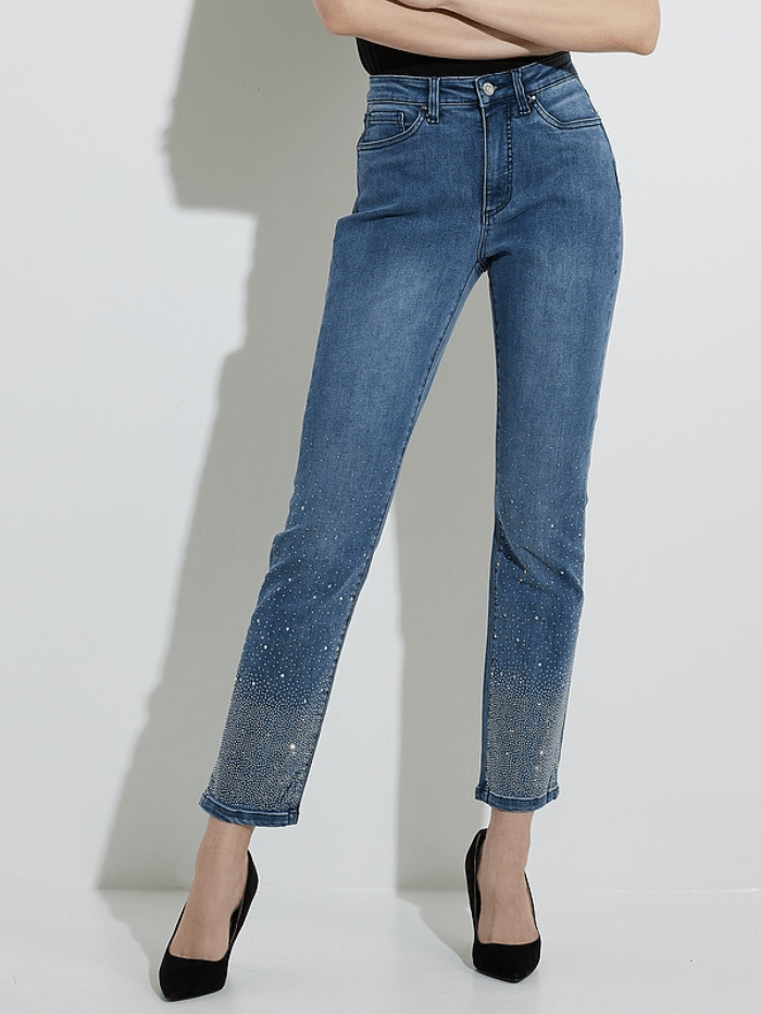 Joseph Ribkoff Denim Joseph Ribkoff Blue Glitter Detail Jeans 224952 3699 izzi-of-baslow