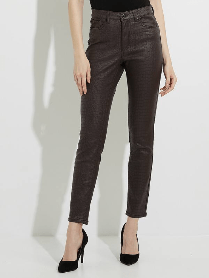 Joseph Ribkoff Denim Joseph Ribkoff Brown Animal Print Pleather Trousers 224943 15 izzi-of-baslow