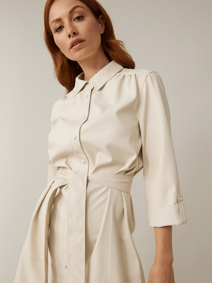Joseph Ribkoff T Cream Faux Leather Dress 221935 65 Izzi of Baslow Joseph Ribkoff T Cream Faux Leather Dress 221935 65 Izzi of Baslow