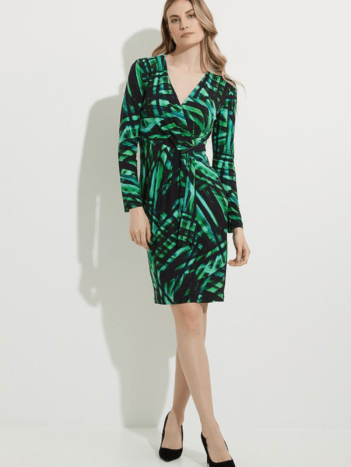 Joseph Ribkoff T Green Printed Wrap Dress 224145 3734 Izzi of Baslow Joseph Ribkoff T Green Printed Wrap Dress 224145 3734 Izzi of Baslow