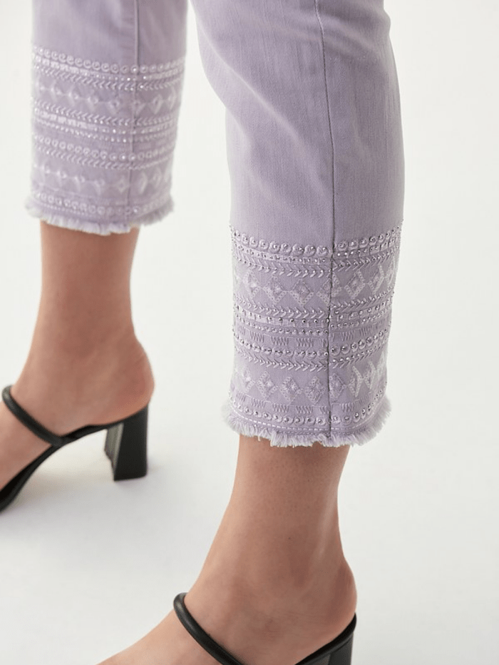 Joseph Ribkoff Tops Joseph Ribkoff Pale Lavender Jewelled Jeans 221934 3873 izzi-of-baslow