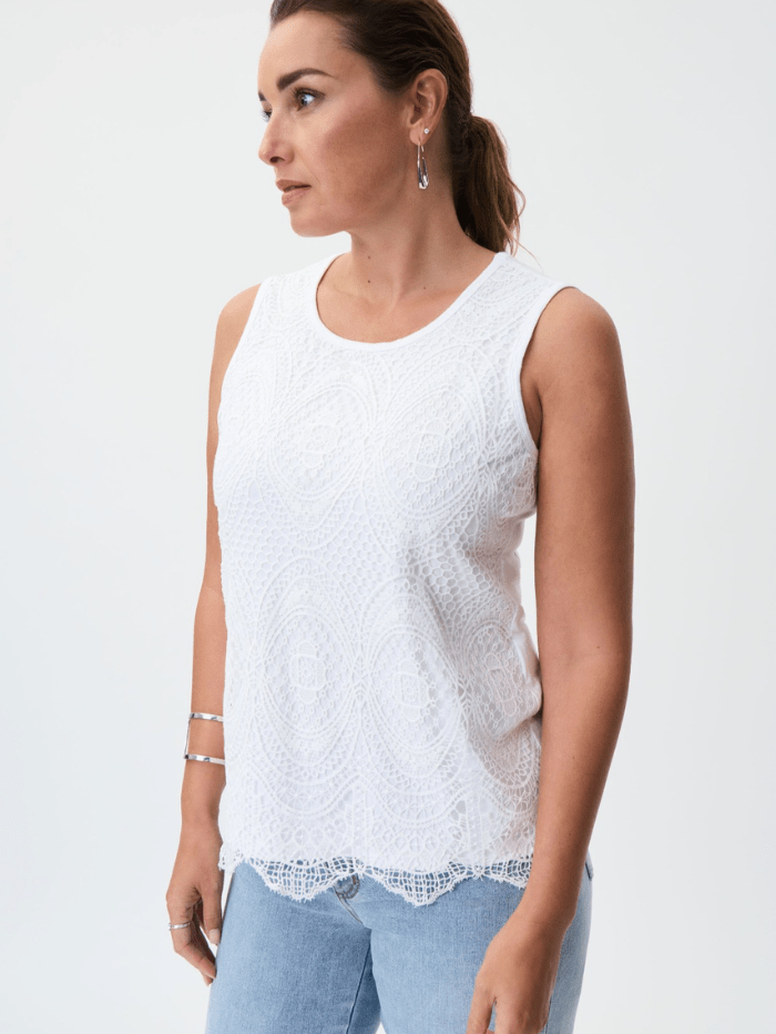 Joseph Ribkoff Tops Joseph Ribkoff White Lace Top 232923 1761 izzi-of-baslow