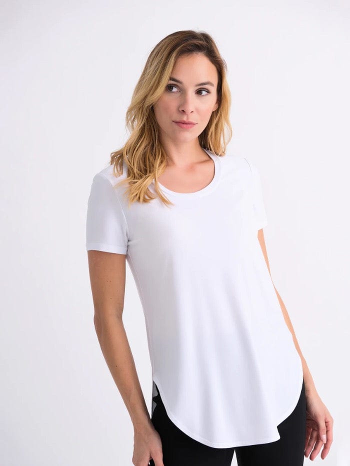 Joseph Ribkoff Tops Joseph Ribkoff White Round Neck T-Shirt 183220 12 izzi-of-baslow