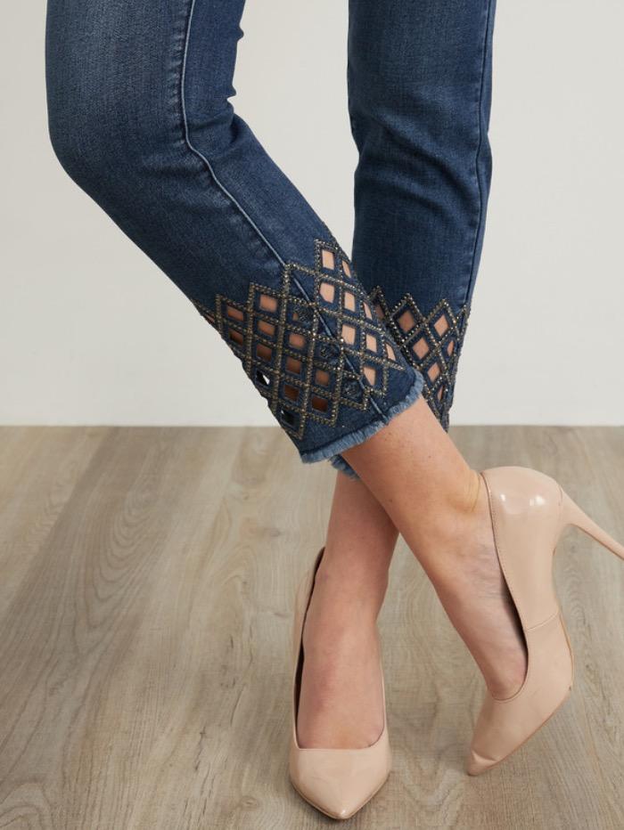 Joseph Ribkoff Trousers Joseph Ribkoff Jean With Cut Out Detail 211967 3699 izzi-of-baslow