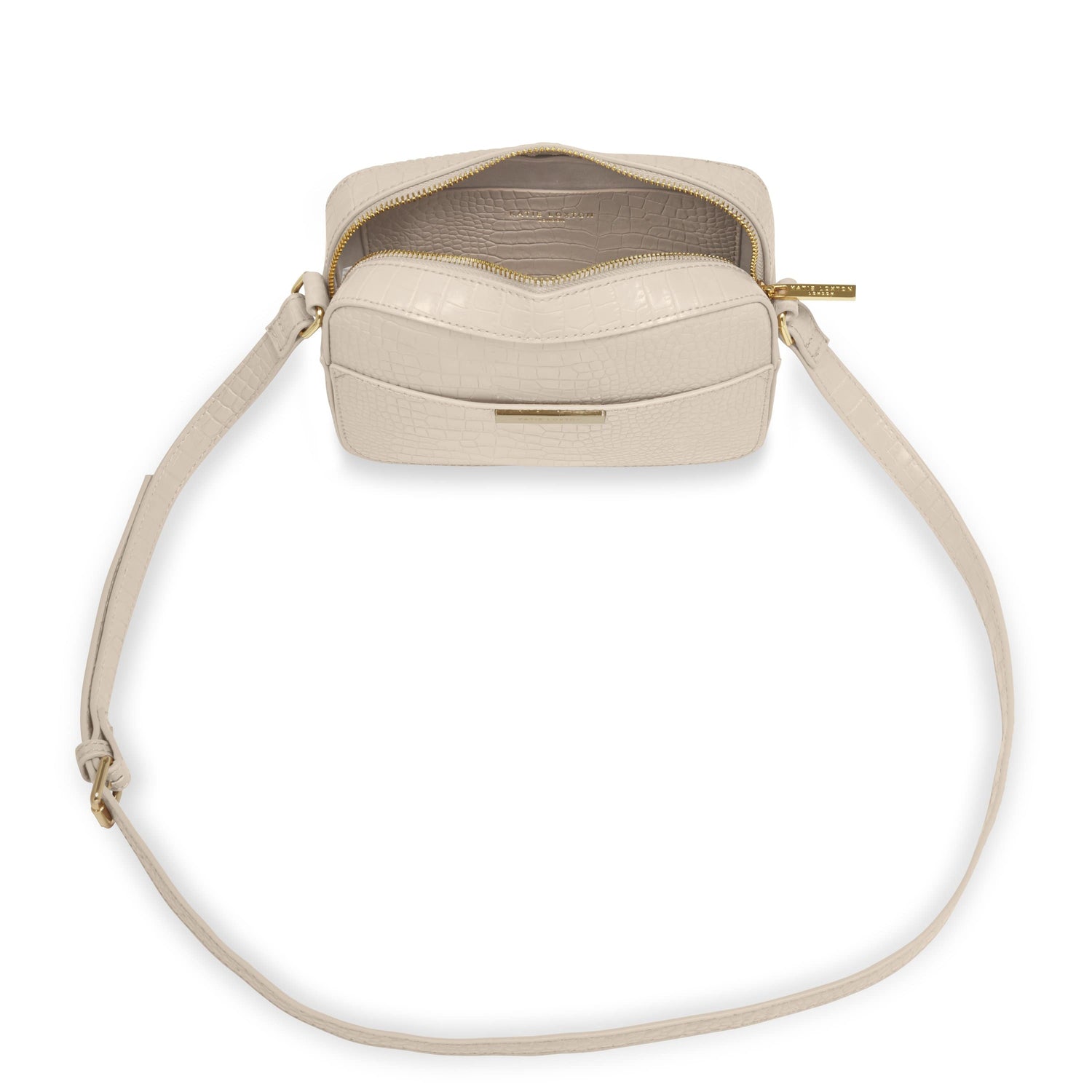 Katie Loxton Accessories One Size Katie Loxton Celine Faux Croc Oyster Grey Cross Body Bag KLB900 izzi-of-baslow