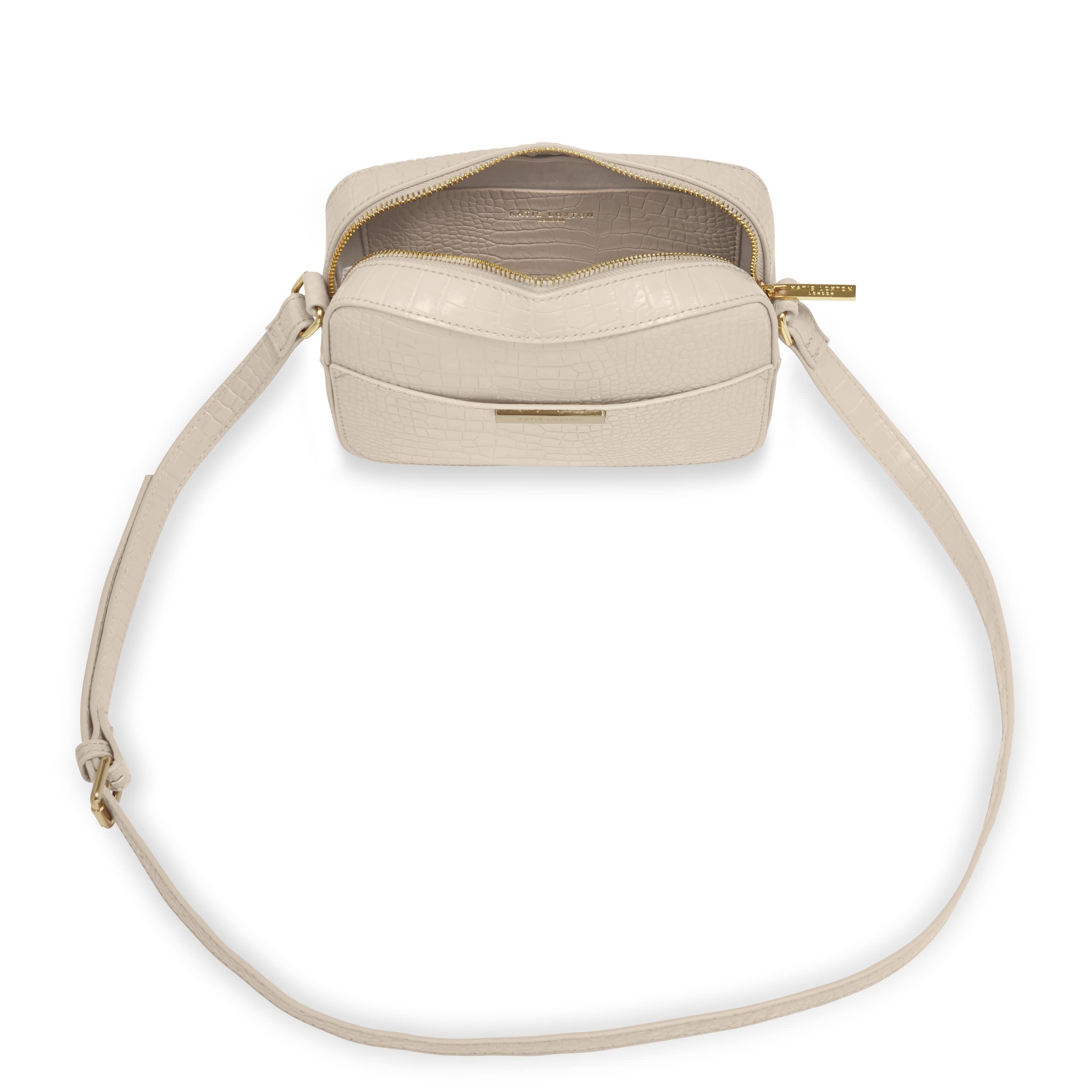 Katie Loxton Accessories One Size Katie Loxton Celine Faux Croc Oyster Grey Cross Body Bag KLB900 izzi-of-baslow