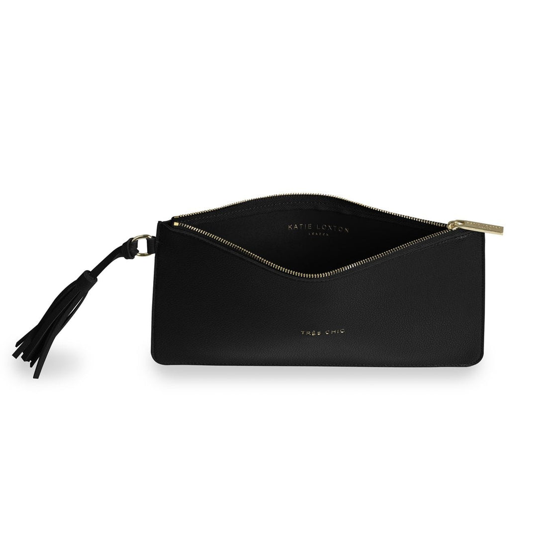 Katie Loxton Accessories One Size Katie Loxton Florrie Tassel Tres Chic Pouch Black KLB373 izzi-of-baslow