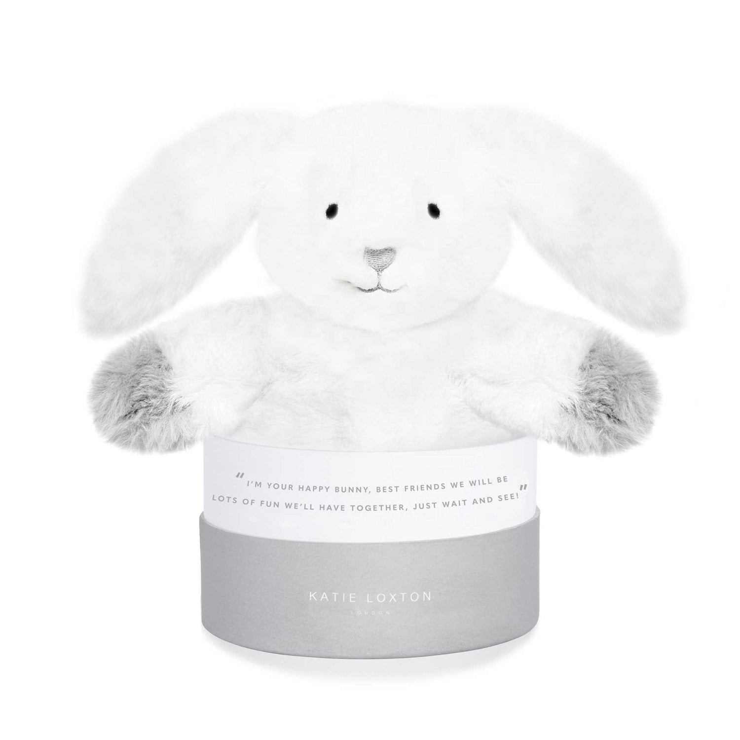 Katie Loxton Accessories One Size Katie Loxton White/Grey Bunny Baby Toy BA0035 izzi-of-baslow
