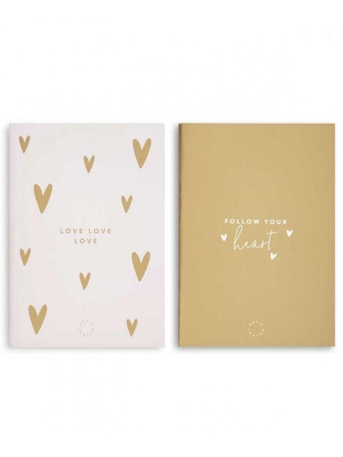 Katie Loxton Gifts One Size Katie Loxton Duo Pack Notebooks in Pink & Gold KLST063 izzi-of-baslow