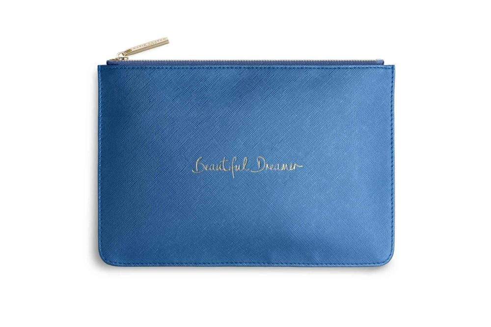 Katie Loxton Gifts One Size Katie Loxton Metallic Blue Beautiful Dreamer Perfect Pouch KLB199 izzi-of-baslow