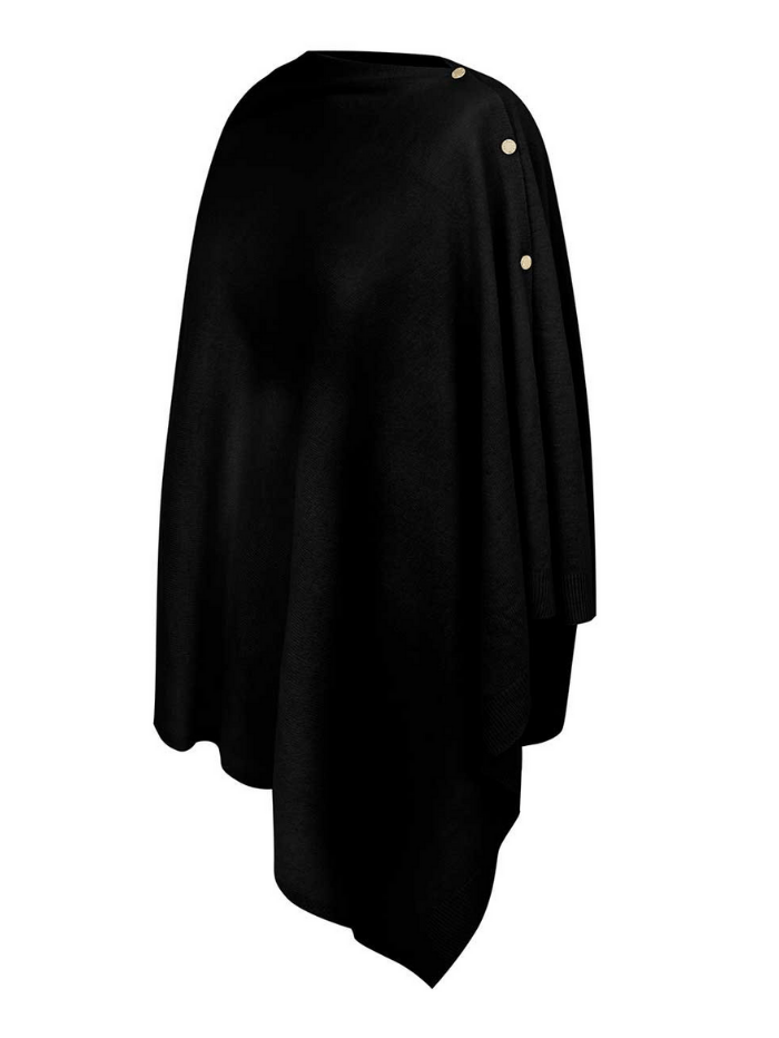 Katie Loxton Knitwear One Size Katie Loxton Eve Multiway Poncho Black KLS265 izzi-of-baslow