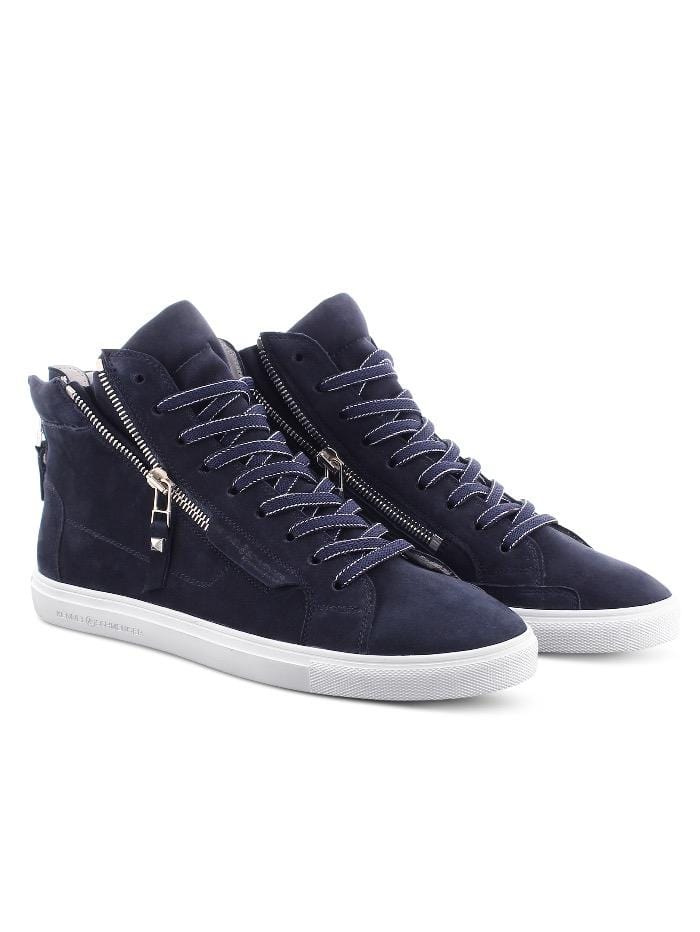 Kennel & Schmenger Shoes Kennel and Schmenger Ocean Navy and White Soft Nubuck Hi Top Trainer 51-15750-659-001 izzi-of-baslow