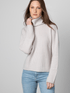KINROSS Knitwear KINROSS Cashmere Light Birch Brown Roll Neck Cosy Jumper LFSJ2-157 izzi-of-baslow