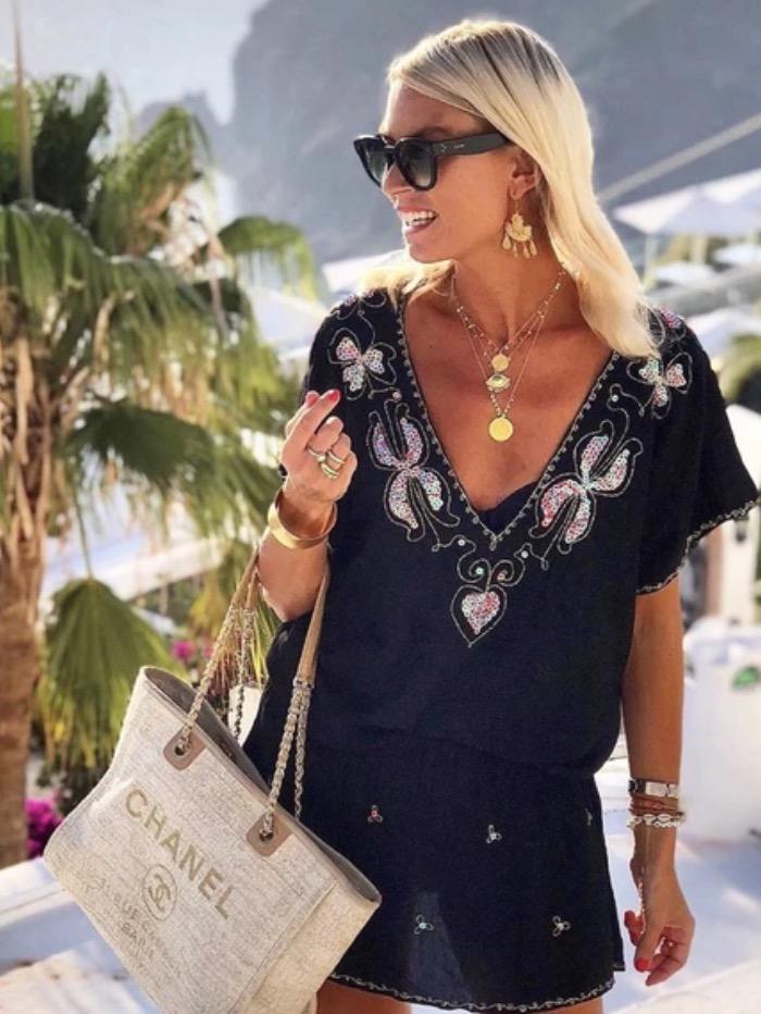 Sequin top beach dress