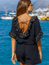 Lindsey Brown Resortwear Beachwear Lindsey Brown Sydney V Neck Black & Gold Top izzi-of-baslow