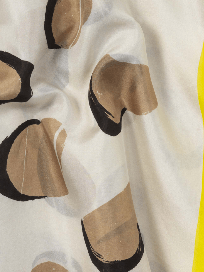 Luisa Cerano Accessories One Size Luisa Cerano Yellow Trim Heart Motif Scarf 838689/9166 izzi-of-baslow