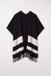Luisa Cerano Coats & Jackets Luisa Cerano Black Fringed Cape 428293/5099 izzi-of-baslow